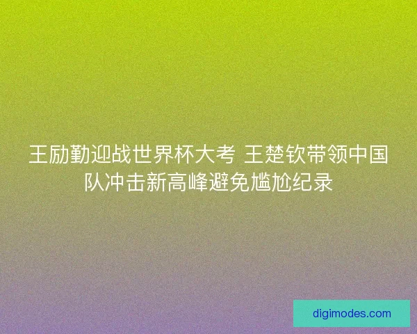 王励勤迎战世界杯大考 王楚钦带领中国队冲击新高峰避免尴尬纪录