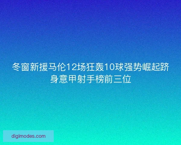冬窗新援马伦12场狂轰10球强势崛起跻身意甲射手榜前三位